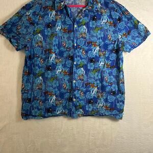 Marvel blue Hawaiian button up shirt Size XXL